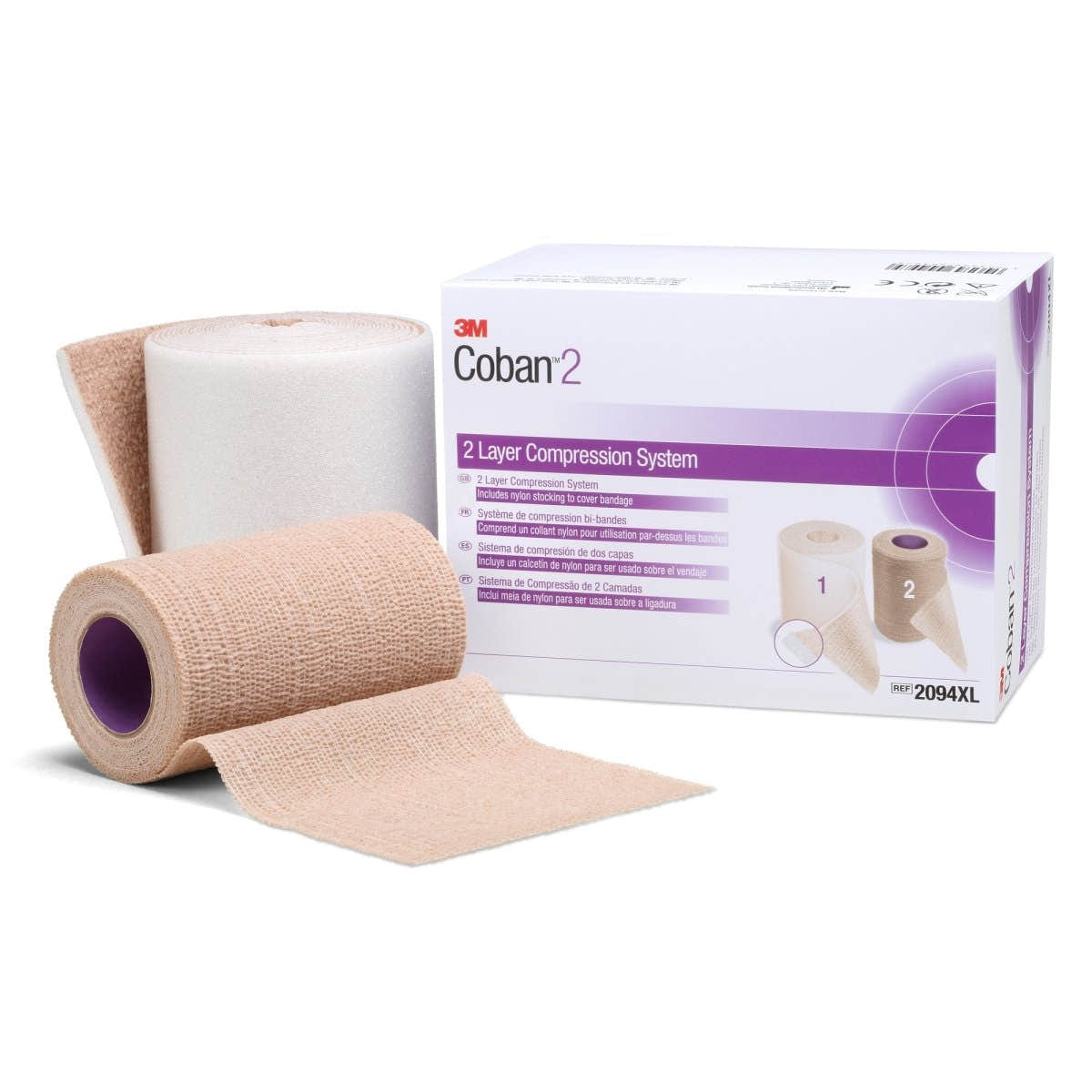 3M Coban 2 Self Adherent / Pull On Closure 2 Layer Compression Bandage System - 993482_BX - 1 3M Coban 2 Self Adherent / Pull On Closure 2 Layer Compression Bandage System - 993482_BX - 1