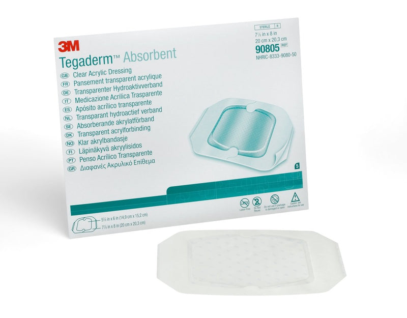 3M Tegaderm Absorbent Acrylic Transparent Film Dressing Oval - Sterile - 486527_BX - 3 3M Tegaderm Absorbent Acrylic Transparent Film Dressing Oval - Sterile - 486527_BX - 3
