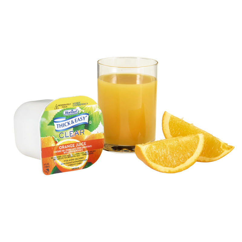 Thick & Easy Clear Honey Consistency Thickened Beverage, Orange Juice, 4 oz. Cup -Case of 24 Thick & Easy Clear Honey Consistency Thickened Beverage, Orange Juice, 4 oz. Cup -Case of 24