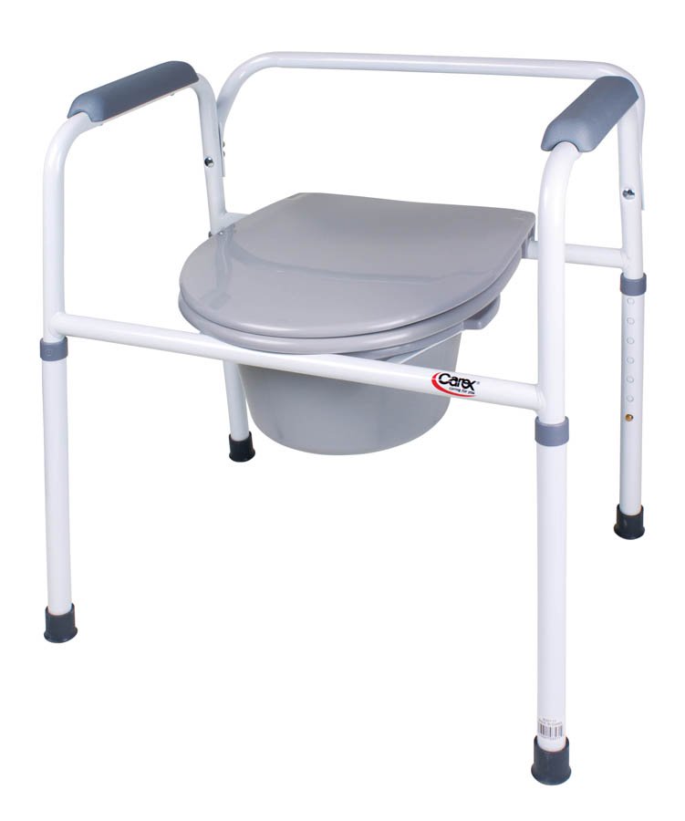 Carex Commode Chair with Padded Fixed Arms -Case of 2 Carex Commode Chair with Padded Fixed Arms -Case of 2