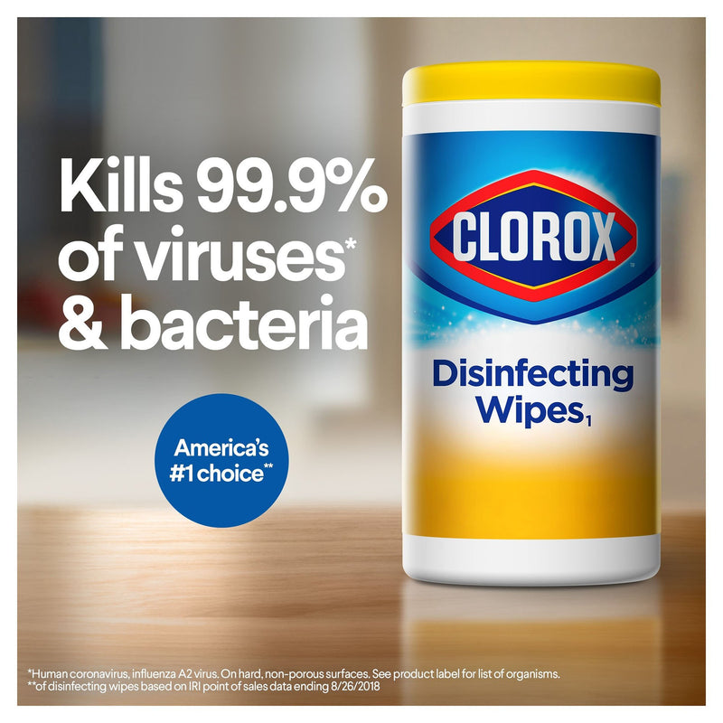 Clorox Surface Disinfectant Wipes, Small Canister -Case of 12 Clorox Surface Disinfectant Wipes, Small Canister -Case of 12