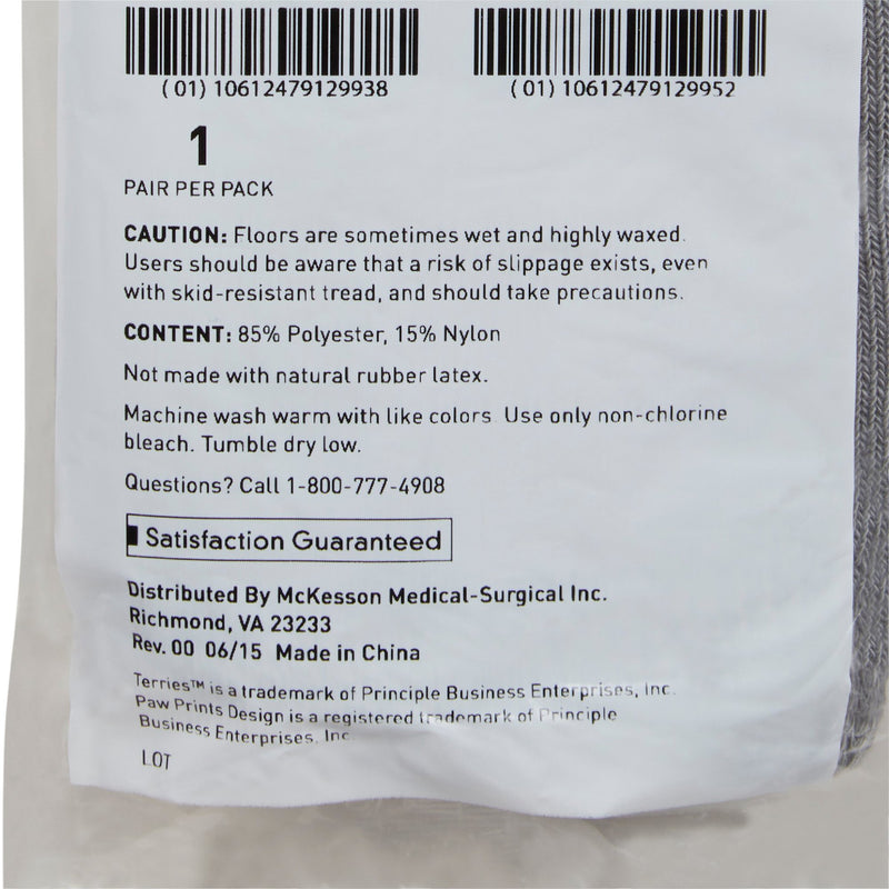 McKesson Terries Adult Slipper Socks, 2X-Large, Gray -Case of 48 McKesson Terries Adult Slipper Socks, 2X-Large, Gray -Case of 48