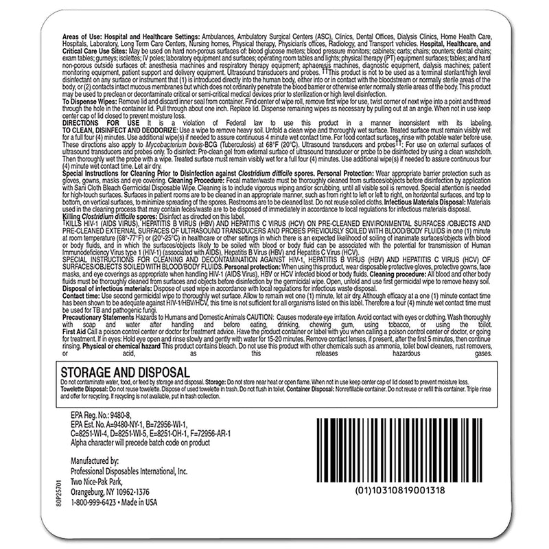Sani-Cloth Surface Disinfectant Cleaner Bleach Wipe, 75 Wipes per Canister -Can of 1 Sani-Cloth Surface Disinfectant Cleaner Bleach Wipe, 75 Wipes per Canister -Can of 1