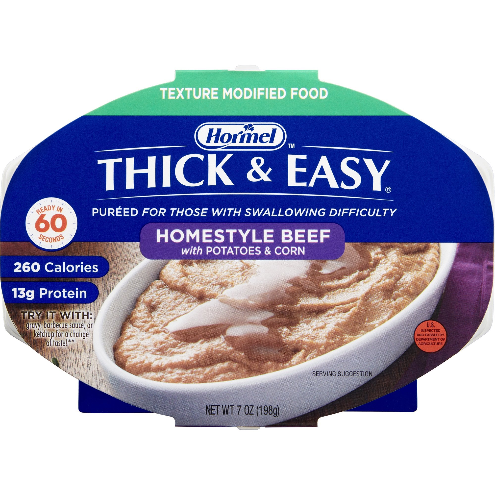 Thick & Easy Purées, Beef with Potatoes and Corn Purée, 7 oz. Tray -Case of 7 Thick & Easy Purées, Beef with Potatoes and Corn Purée, 7 oz. Tray -Case of 7
