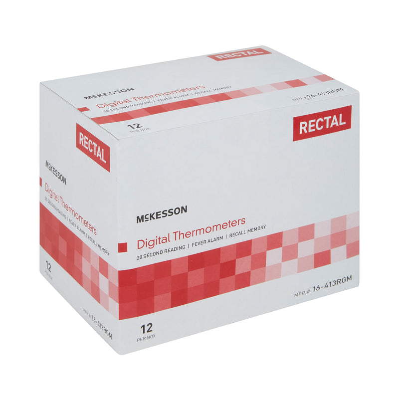 McKesson Rectal Digital Thermometer, Red -Each McKesson Rectal Digital Thermometer, Red -Each