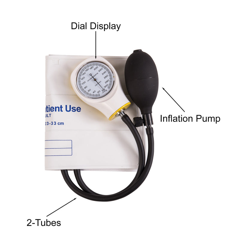 Mabis Aneroid Sphygmomanometer, White -Each Mabis Aneroid Sphygmomanometer, White -Each