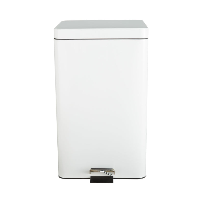 McKesson Trash Can with Plastic Liner, Square, Steel, Step-On, 32 QT, White -Each McKesson Trash Can with Plastic Liner, Square, Steel, Step-On, 32 QT, White -Each