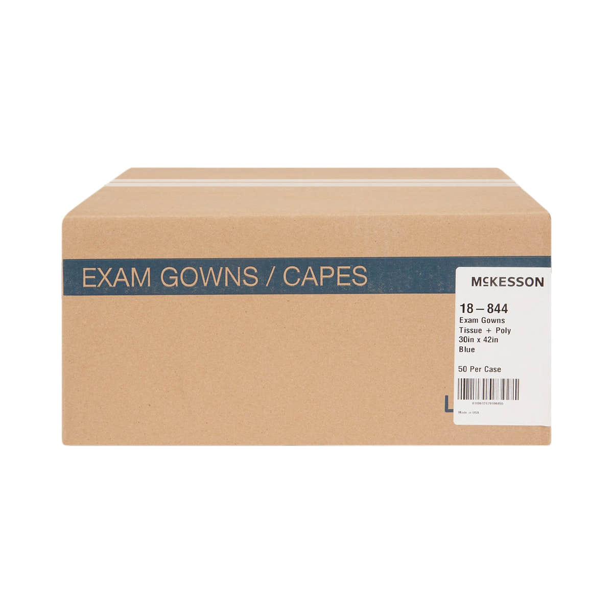 McKesson Patient Exam Gown Open Back, One Size Fits Most, Blue -Case of 50 McKesson Patient Exam Gown Open Back, One Size Fits Most, Blue -Case of 50