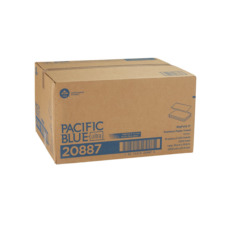 Pacific Blue Ultra Bigfold Z Paper Towel, 220 Sheets per Pack, 10 Packs per Case -Case of 10 Pacific Blue Ultra Bigfold Z Paper Towel, 220 Sheets per Pack, 10 Packs per Case -Case of 10