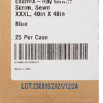 McKesson Patient Exam Gown, 3X-Large, Blue -Case of 25 McKesson Patient Exam Gown, 3X-Large, Blue -Case of 25