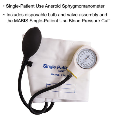 Mabis Aneroid Sphygmomanometer, White -Each Mabis Aneroid Sphygmomanometer, White -Each
