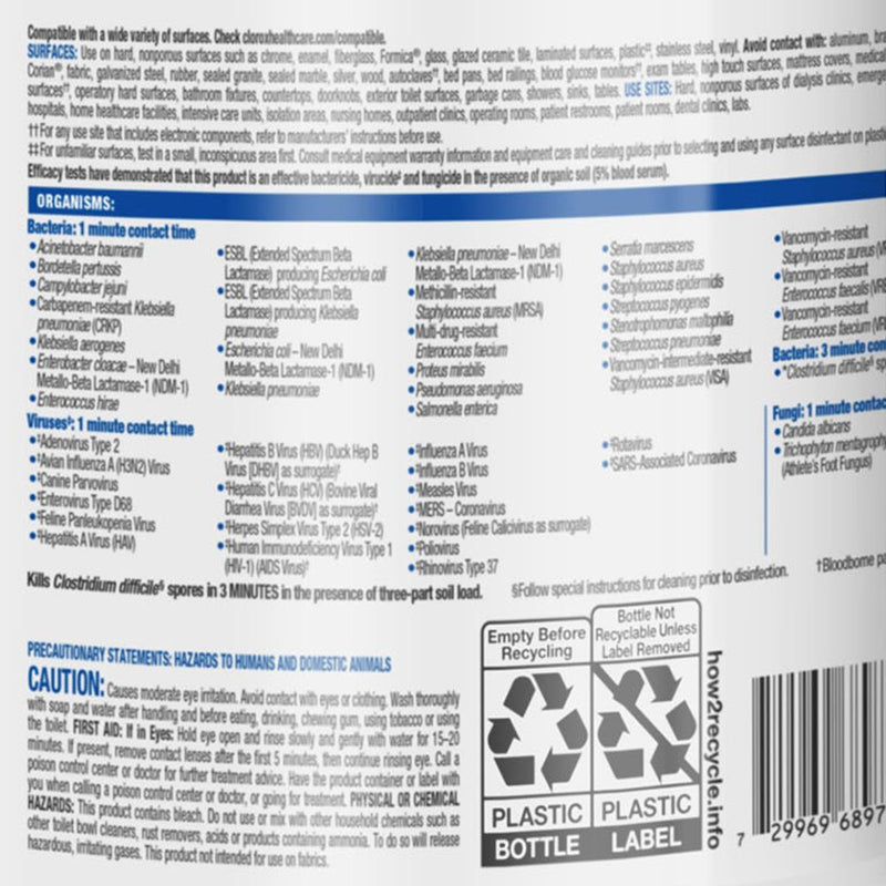 Clorox Healthcare Bleach Germicidal Cleaner, 1 gal. Jug -Case of 4 Clorox Healthcare Bleach Germicidal Cleaner, 1 gal. Jug -Case of 4