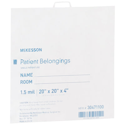 McKesson Patient Belongings Bag With Snap Closure -Case of 250 McKesson Patient Belongings Bag With Snap Closure -Case of 250