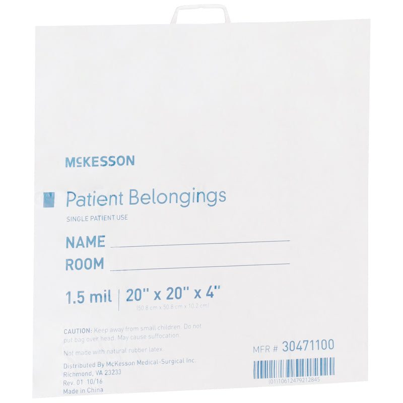 McKesson Patient Belongings Bag With Snap Closure -Case of 250 McKesson Patient Belongings Bag With Snap Closure -Case of 250