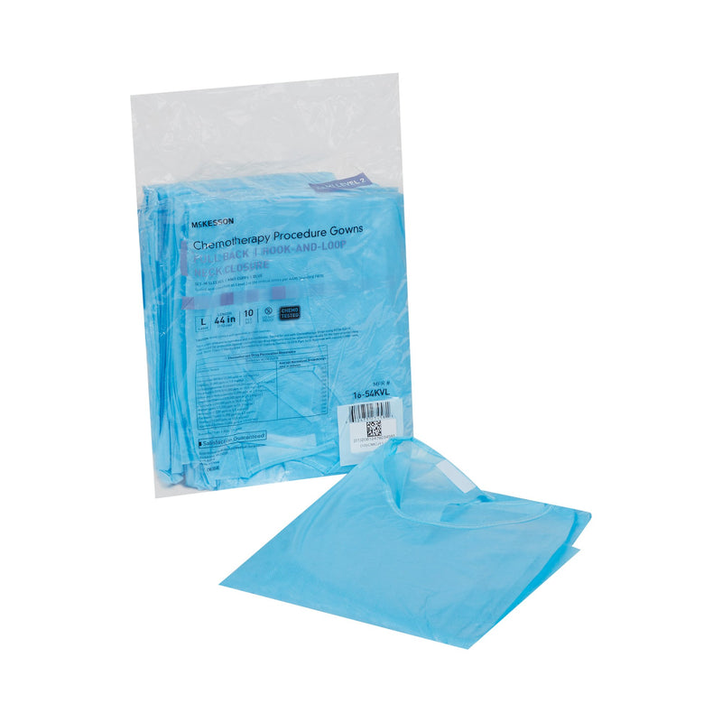 McKesson Full Back Chemotherapy Procedure Gown, Large -Bag of 10 McKesson Full Back Chemotherapy Procedure Gown, Large -Bag of 10