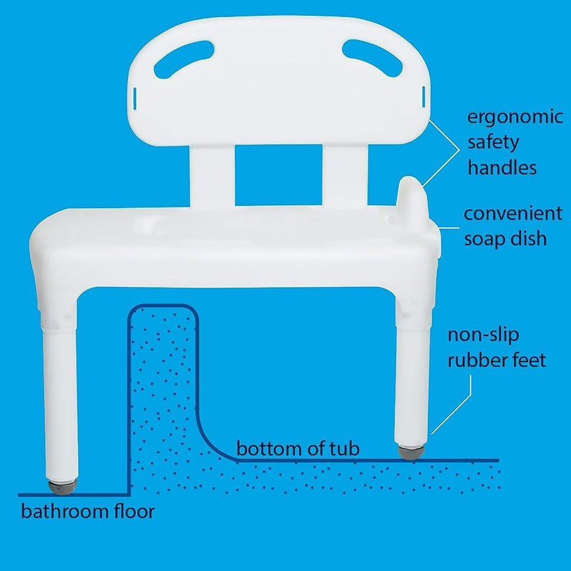 Carex Bath Transfer Bench without Arms -Each Carex Bath Transfer Bench without Arms -Each