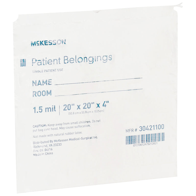 McKesson Patient Belongings Bag, White -Case of 250 McKesson Patient Belongings Bag, White -Case of 250