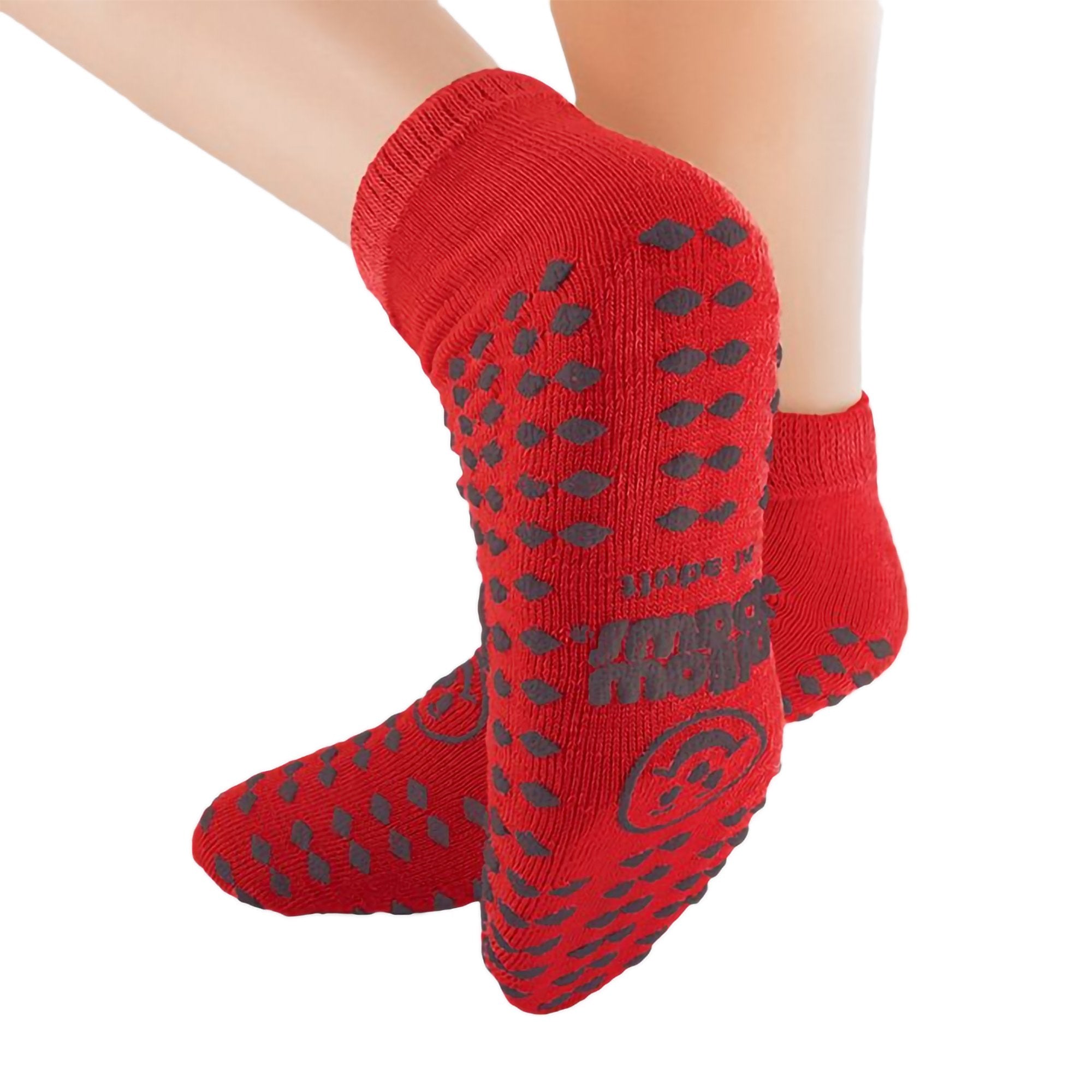 Pillow Paws Risk Alert Terries Slipper Socks, Red -Case of 48 Pillow Paws Risk Alert Terries Slipper Socks, Red -Case of 48