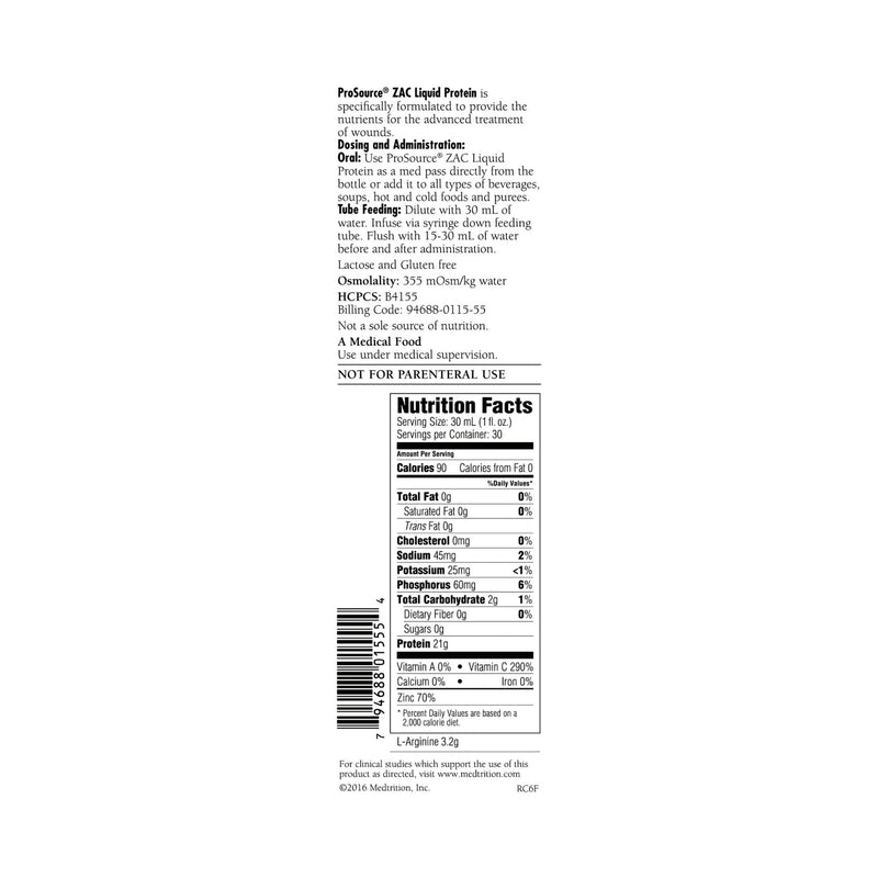 ProSource ZAC Protein Supplement, Berry Punch, 32 oz. Bottle -Case of 4 ProSource ZAC Protein Supplement, Berry Punch, 32 oz. Bottle -Case of 4