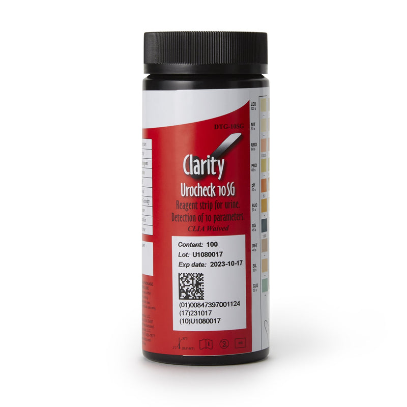 Clarity Urocheck 10SG Urine Reagent Strips -Box of 100 Clarity Urocheck 10SG Urine Reagent Strips -Box of 100