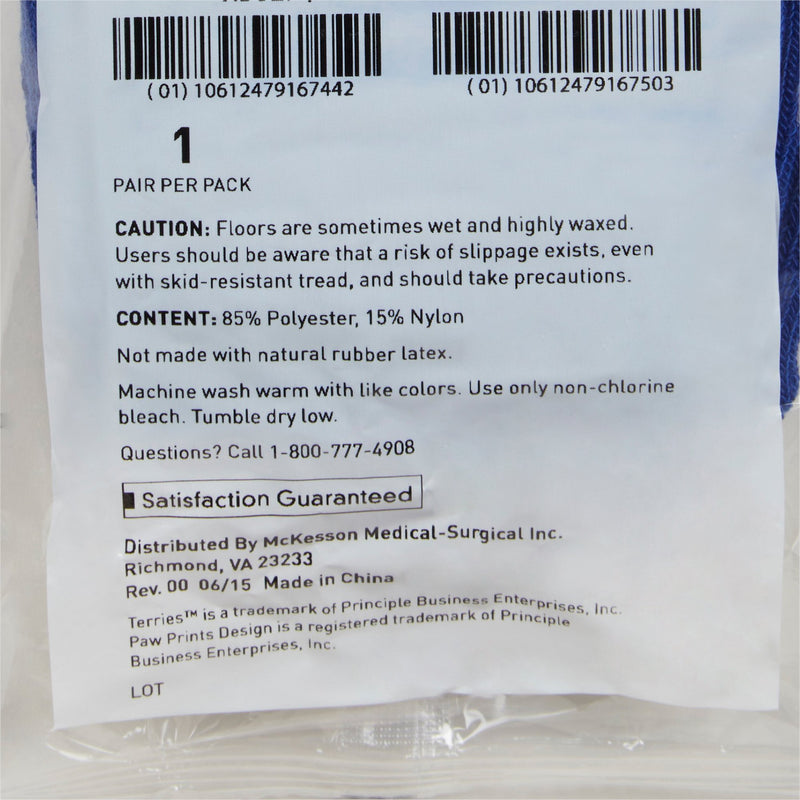 McKesson Terries Adult Slipper Socks Skid-Resistant Tread Sole and Top, X-Large, Royal Blue -Case of 48 McKesson Terries Adult Slipper Socks Skid-Resistant Tread Sole and Top, X-Large, Royal Blue -Case of 48