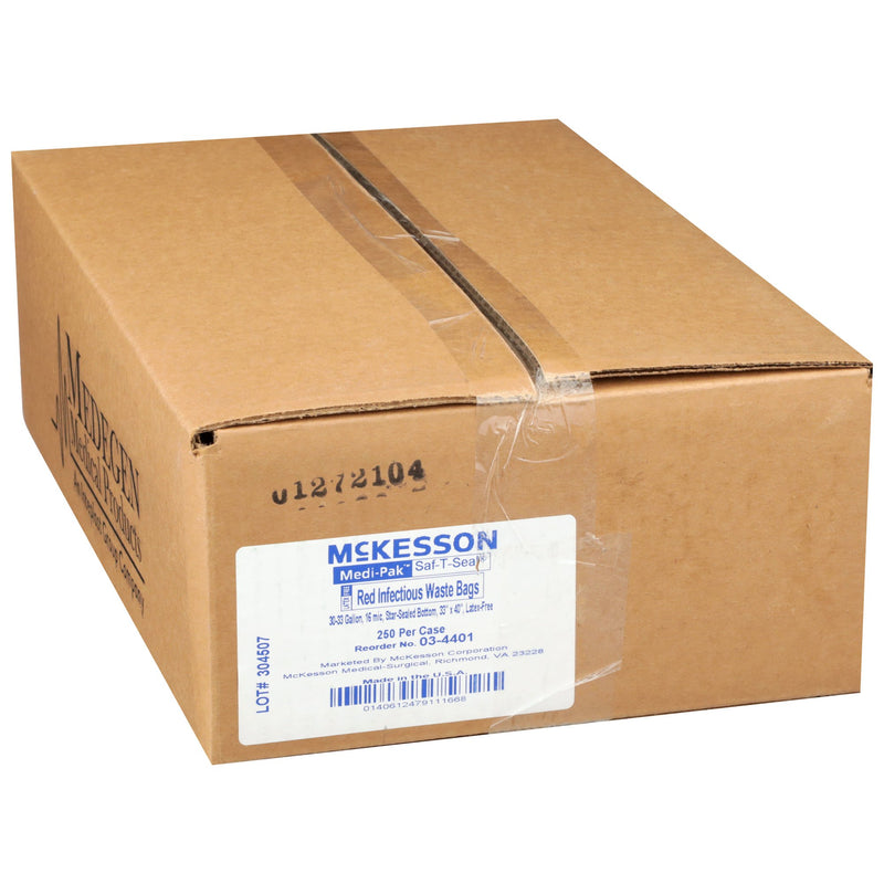 SAF-T-SEAL Infectious Waste Bag, 30-33 ga; -Case of 250 SAF-T-SEAL Infectious Waste Bag, 30-33 ga; -Case of 250