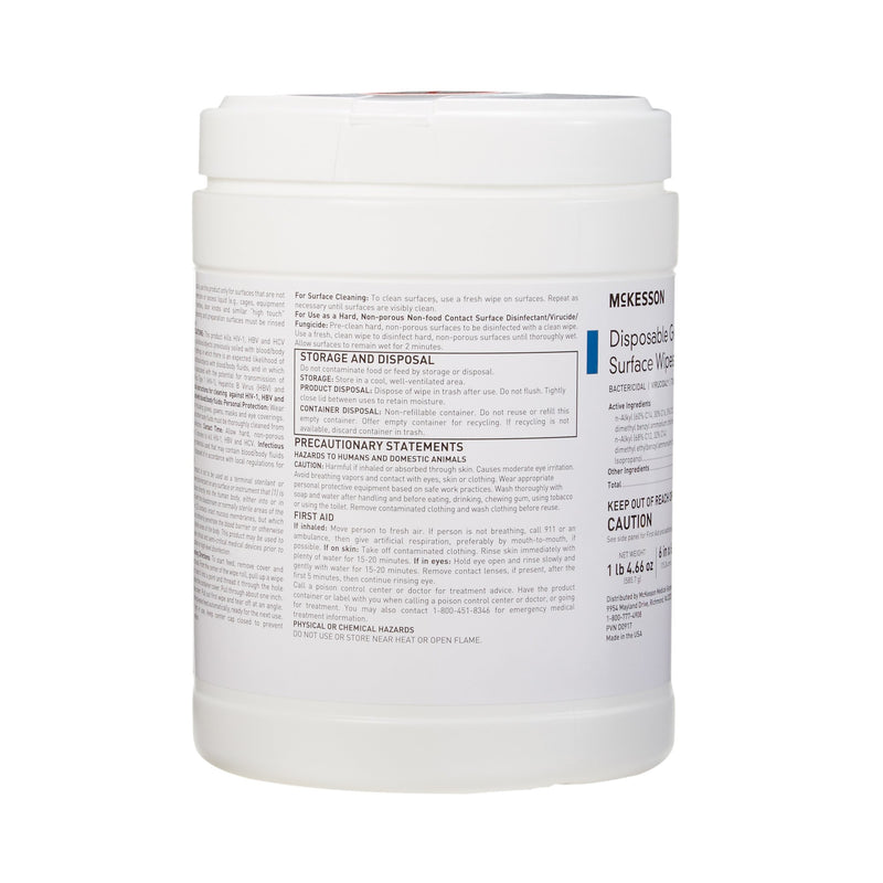 McKesson Surface Disinfectant Wipes, Large Canister -Box of 1 McKesson Surface Disinfectant Wipes, Large Canister -Box of 1