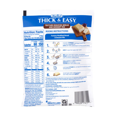 Thick & Easy Texture Modified Bread & Dessert Mix, 10.6 oz. Pouch -Each Thick & Easy Texture Modified Bread & Dessert Mix, 10.6 oz. Pouch -Each