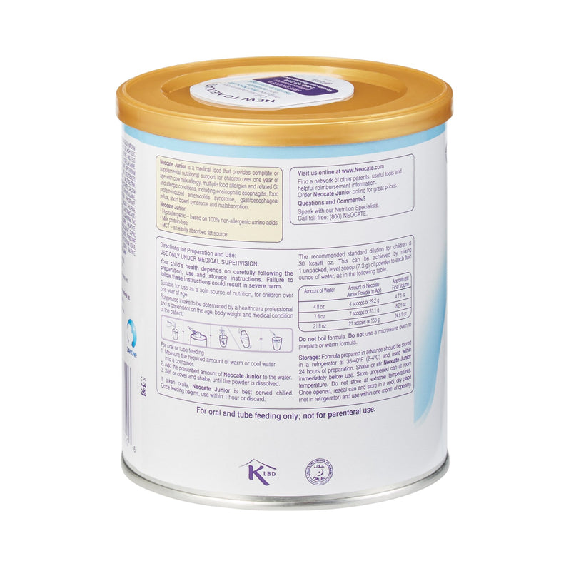 Neocate Junior Pediatric Amino Acid-Based Powdered Formula, Unflavored, 14.1 oz.Can -Case of 4 Neocate Junior Pediatric Amino Acid-Based Powdered Formula, Unflavored, 14.1 oz.Can -Case of 4