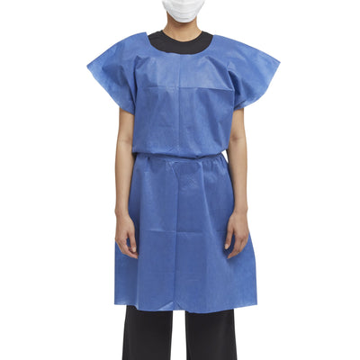 Graham Medical Products Exam Gown, Medium/Large, Blue -Case of 50 Graham Medical Products Exam Gown, Medium/Large, Blue -Case of 50