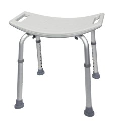McKesson Aluminum Bath Bench Without Backrest, 15½ – 19½ Inch, Gray -Each McKesson Aluminum Bath Bench Without Backrest, 15½ – 19½ Inch, Gray -Each
