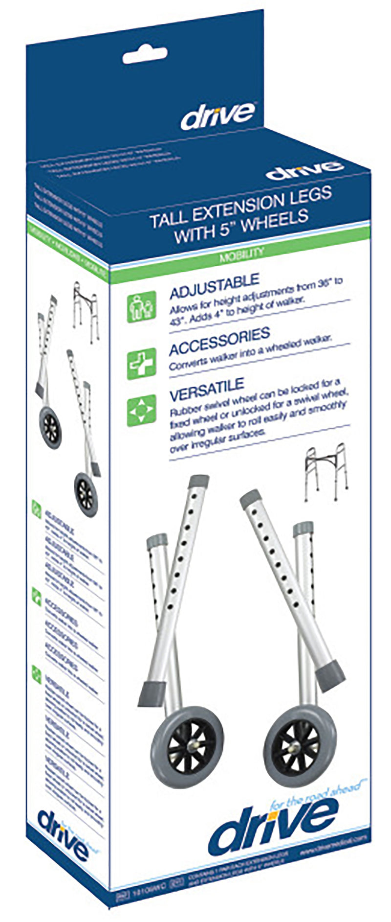 drive Tall Extension Legs with Wheel -1 Pair drive Tall Extension Legs with Wheel -1 Pair