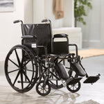 McKesson Dual Axle Wheelchair with Desk Length Arm Swing-Away Elevating Legrest, 20 Inch Seat Width -Each McKesson Dual Axle Wheelchair with Desk Length Arm Swing-Away Elevating Legrest, 20 Inch Seat Width -Each