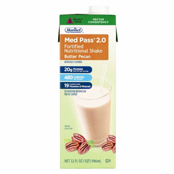 Med Pass 2.0 Ready to Use 32 oz. Carton Butter Pecan Nutritional Drink front Med Pass 2.0 Ready to Use 32 oz. Carton Butter Pecan Nutritional Drink front