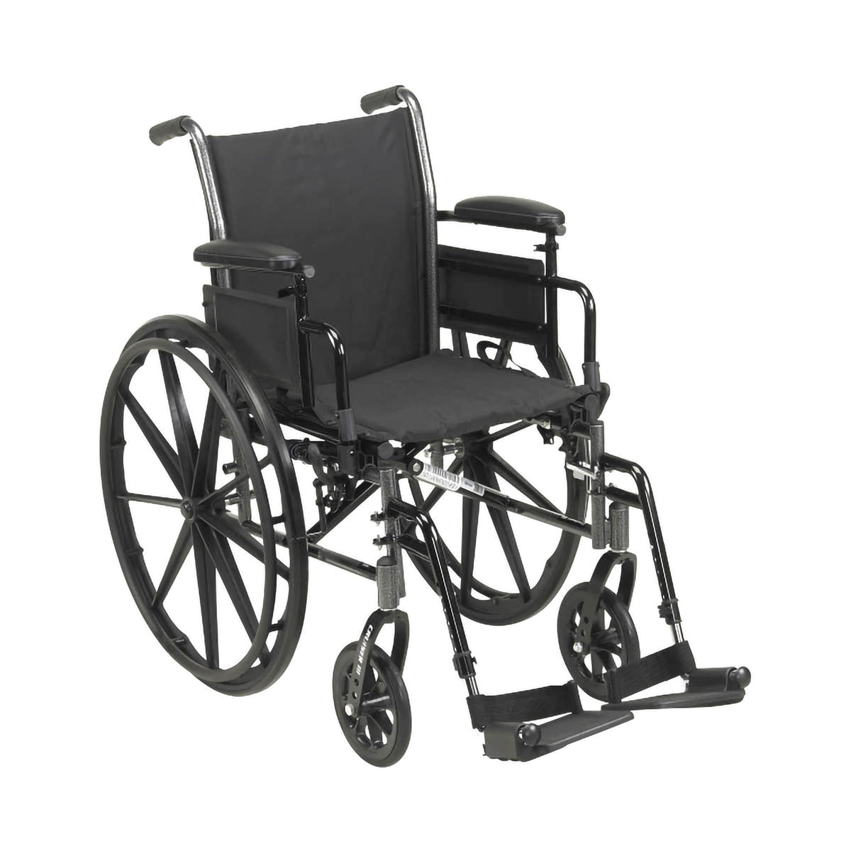 Mckesson Duel Axle Lightweight Wheelchair Desk Length Arm Swing-Away Footrest - 1128896_EA - 1 Mckesson Duel Axle Lightweight Wheelchair Desk Length Arm Swing-Away Footrest, 20 Inch -Each