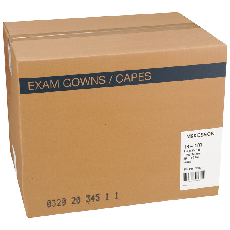 McKesson Exam Cape, White, 21 X 30 Inch -Case of 100 McKesson Exam Cape, White, 21 X 30 Inch -Case of 100