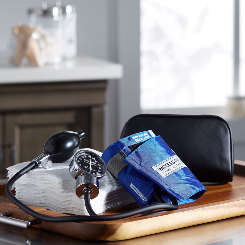 McKesson LUMEON Professional Aneroid Sphygmomanometer, Royal Blue, Small Adult, Arm -Box of 1 McKesson LUMEON Professional Aneroid Sphygmomanometer, Royal Blue, Small Adult, Arm -Box of 1