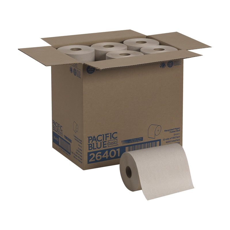 Pacific Blue Basic Brown Paper Towel, 7-7/8 Inch x 350 Foot, 12 Rolls per Case -Case of 12 Pacific Blue Basic Brown Paper Towel, 7-7/8 Inch x 350 Foot, 12 Rolls per Case -Case of 12