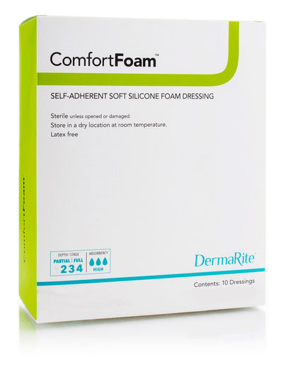 ComfortFoam Silicone Adhesive without Border Silicone Foam Dressing, 2 x 2 Inch -2 X 2 Inch ComfortFoam Silicone Adhesive without Border Silicone Foam Dressing, 2 x 2 Inch -2 X 2 Inch