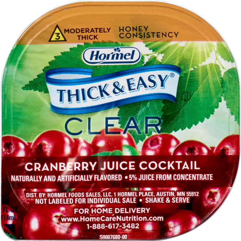 Thick & Easy Clear Honey Consistency Thickened Beverage, Cranberry Juice, 4 oz. Cup -Case of 24 Thick & Easy Clear Honey Consistency Thickened Beverage, Cranberry Juice, 4 oz. Cup -Case of 24