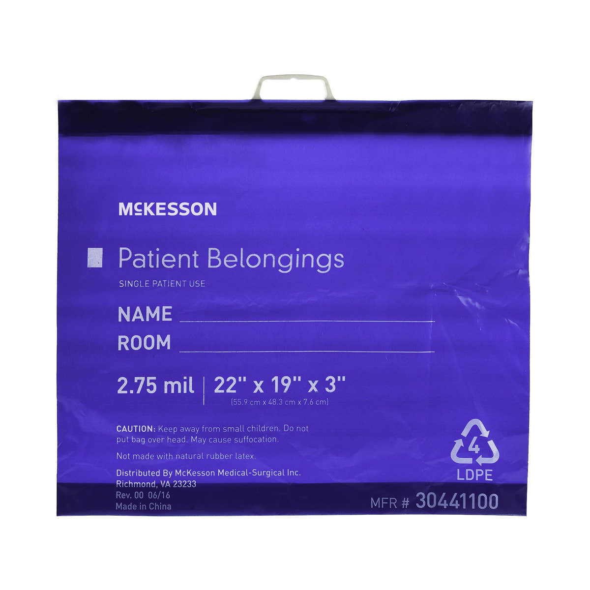 Medi-Pak Performance Patient Belongings Bag - 447755_CS - 1 Medi-Pak Performance Patient Belongings Bag -Each