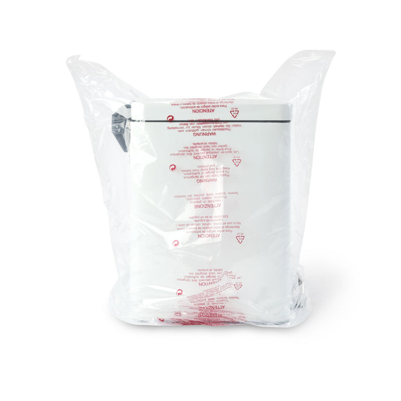 McKesson Trash Can With Plastic Liner, Square, Steel, Step-On, 20 QT, White -Each McKesson Trash Can With Plastic Liner, Square, Steel, Step-On, 20 QT, White -Each