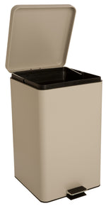 McKesson Trash Can with Plastic Liner, Square, Steel, Step-On, 32 QT, Beige -Each McKesson Trash Can with Plastic Liner, Square, Steel, Step-On, 32 QT, Beige -Each