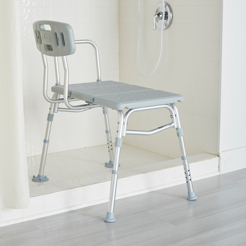 McKesson Aluminum Transfer Bench with Reversible Back -Each McKesson Aluminum Transfer Bench with Reversible Back -Each