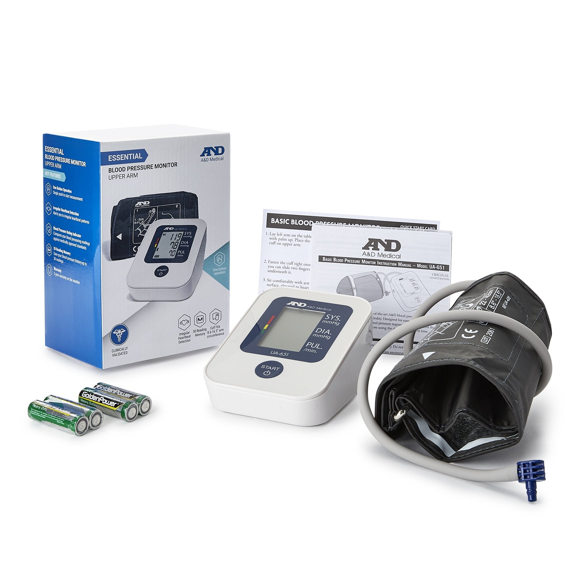 A&D Medical 1-Tube Automatic Digital Blood Pressure Monitor, Large -Each A&D Medical 1-Tube Automatic Digital Blood Pressure Monitor, Large -Each