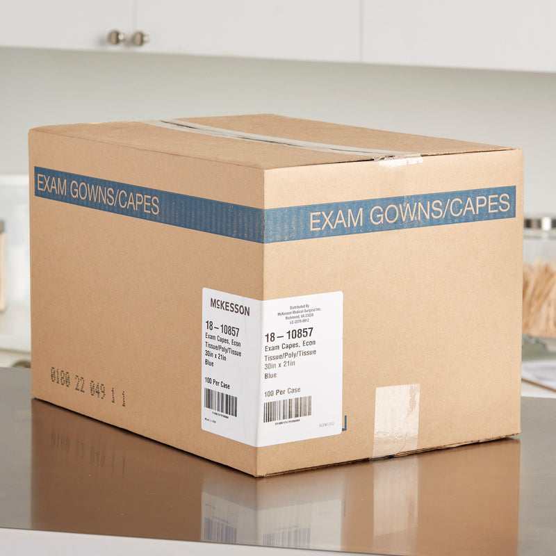 McKesson Exam Cape, Blue, 21 X 30 Inch -Case of 100 McKesson Exam Cape, Blue, 21 X 30 Inch -Case of 100