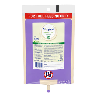 Compleat Tube Feeding Formula Standard 1.4 Cal SpikeRight Plus, Vanilla, 1000 mL UltraPak Bag -Case of 6 Compleat Tube Feeding Formula Standard 1.4 Cal SpikeRight Plus, Vanilla, 1000 mL UltraPak Bag -Case of 6