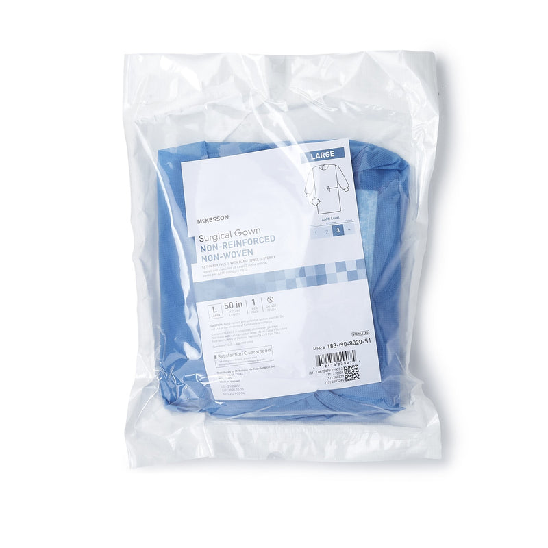 McKesson Non-Reinforced Surgical Gown with Towel, Large -Case of 30 McKesson Non-Reinforced Surgical Gown with Towel, Large -Case of 30