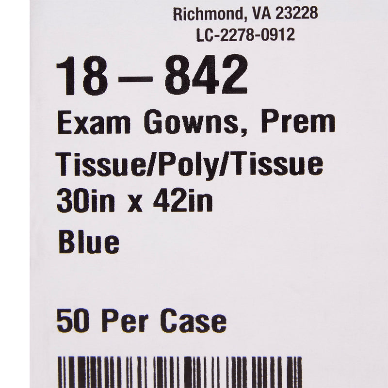 Medi-Pak Exam Gown, Blue, Large -Case of 50 Medi-Pak Exam Gown, Blue, Large -Case of 50