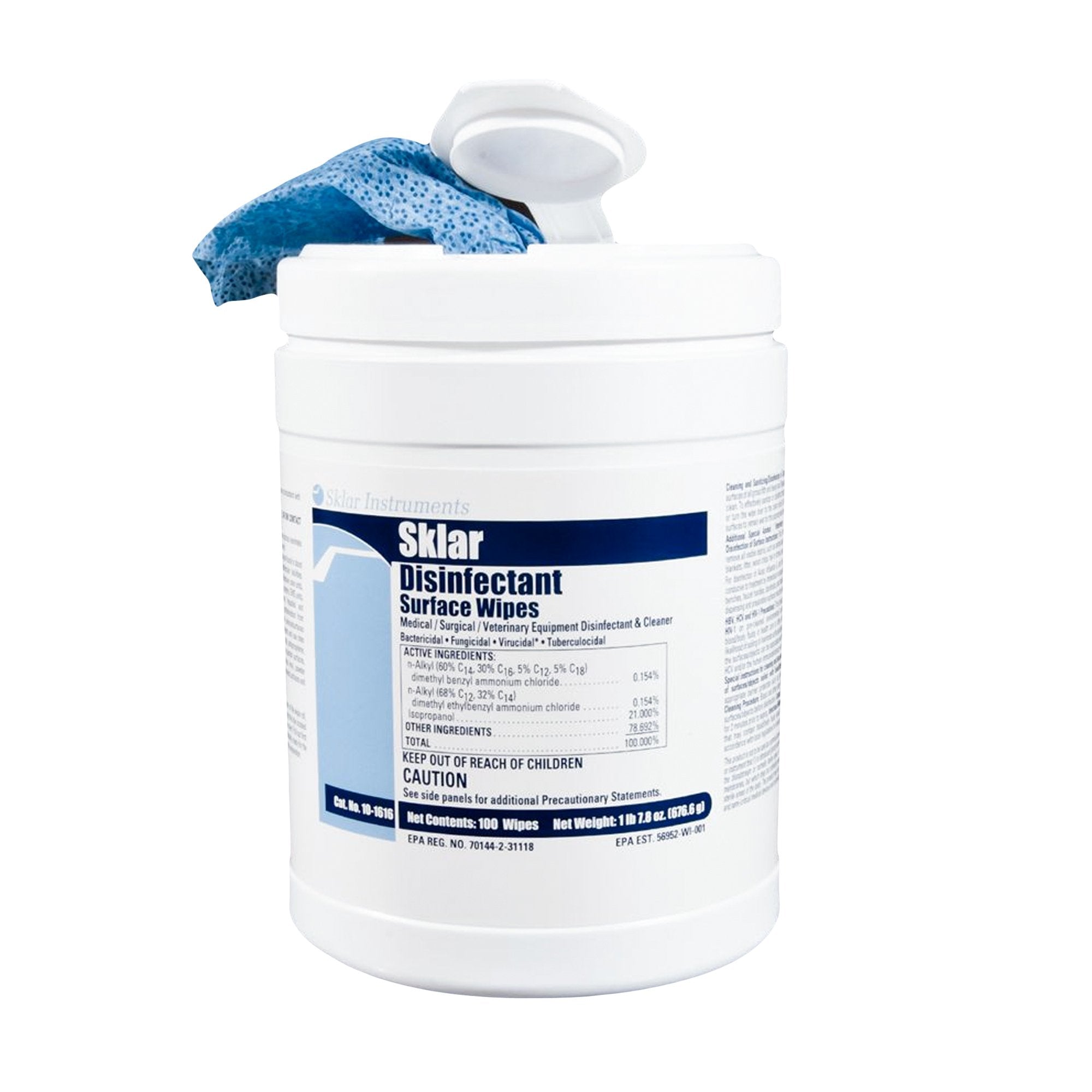 Sklar Surface Disinfectant Cleaner Wipes -Carton of 1 Sklar Surface Disinfectant Cleaner Wipes -Carton of 1